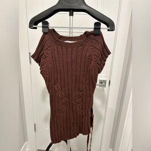 Zara brown short sleeve sweater top